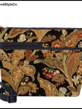 Tapestry Shoulder Handbag Large Zipper Purse Handmade in USA